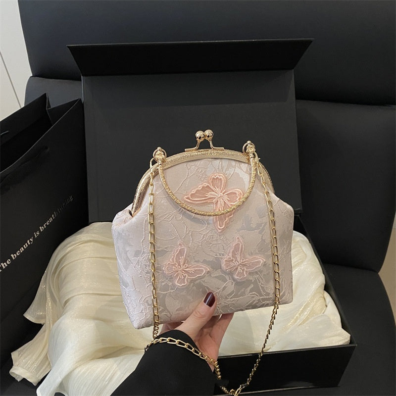 Women's Fabric Embroidered Chain Retro Messenger Bag