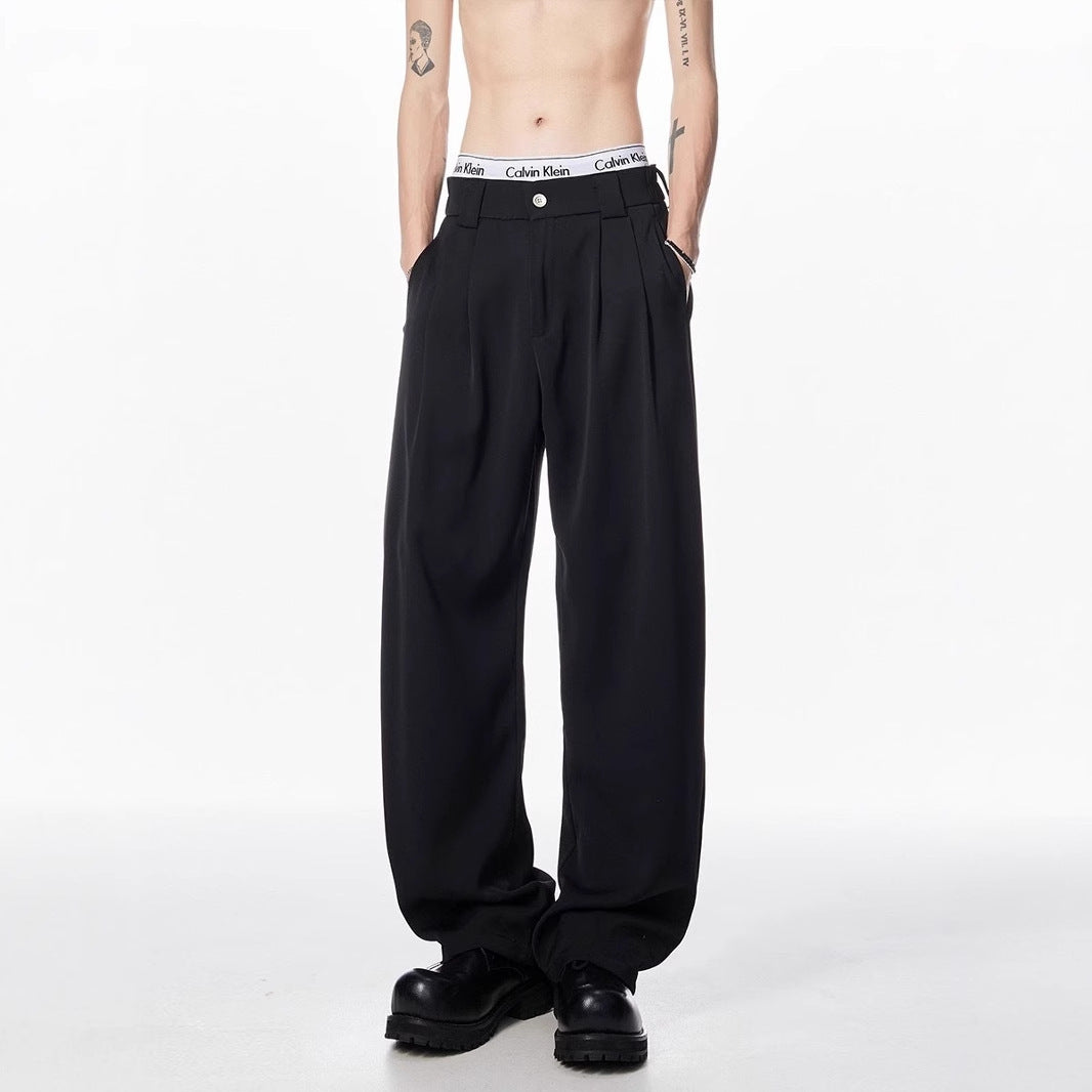 Fashion Personality Drape Ice Silk Leggings Men