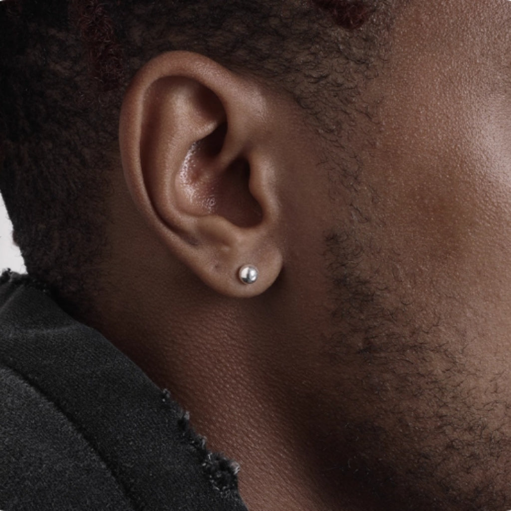 S925 Sterling Silver Bean Ball Simple Earrings