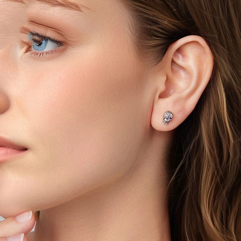 Mysterious S925 Sterling Silver Dark Style Stud Earrings