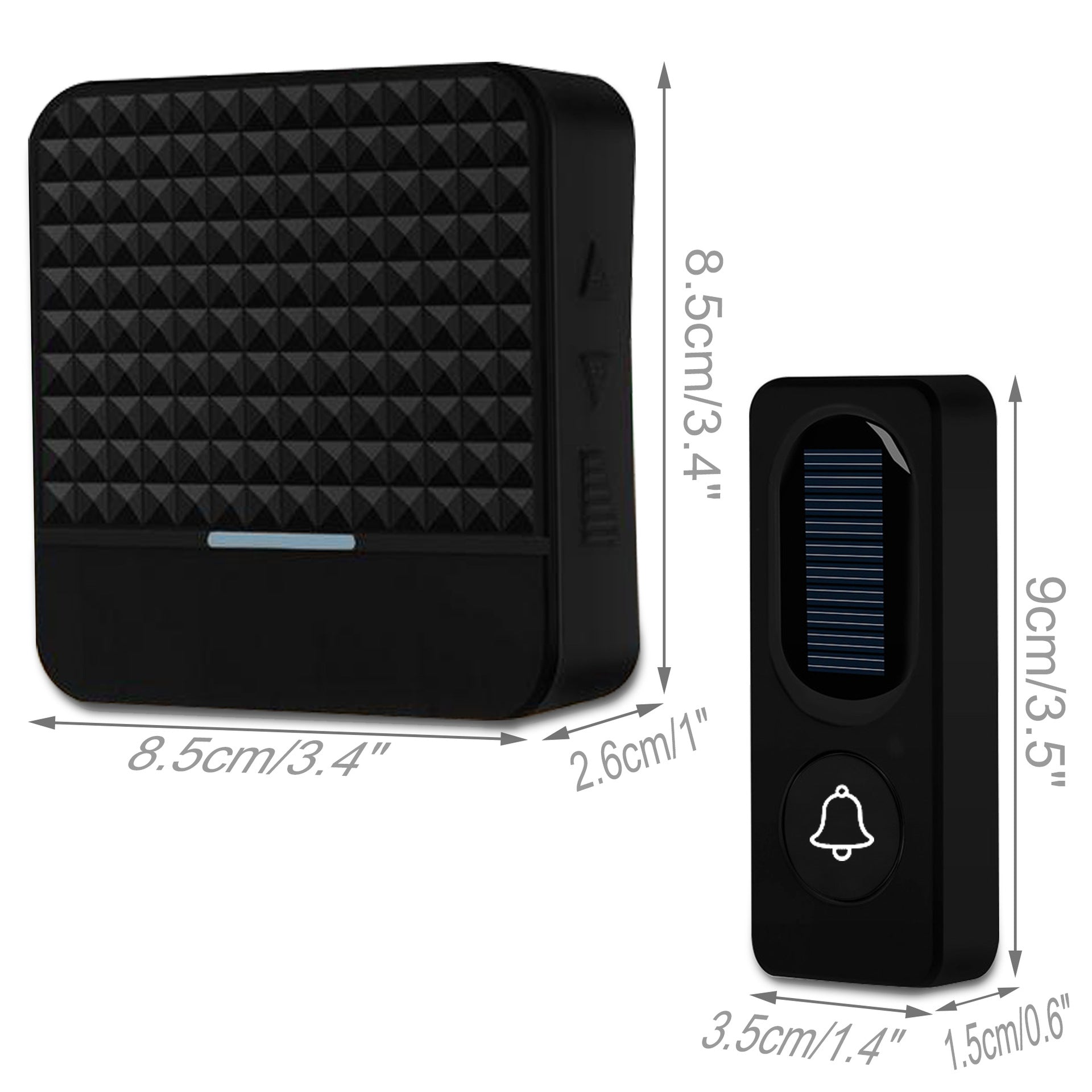 Solar-powered wireless doorbell