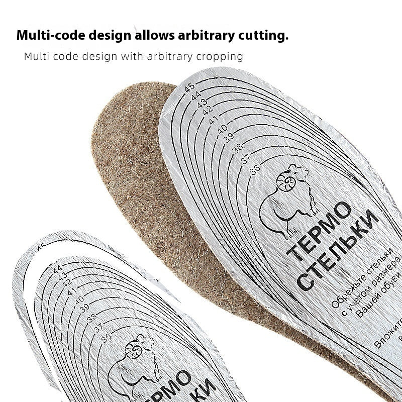 Cartoon Wool Carpet Insole Thick Warm Shock Absorption