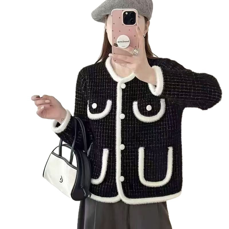 AutumnWinter New Arrival French Chic Mink Fur High-End Elegant Knitted Cardigan