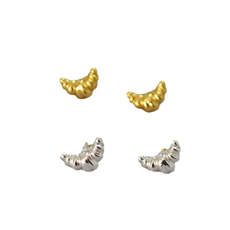 Japanese Minority Design Simple Personality Croissant Stud Earrings
