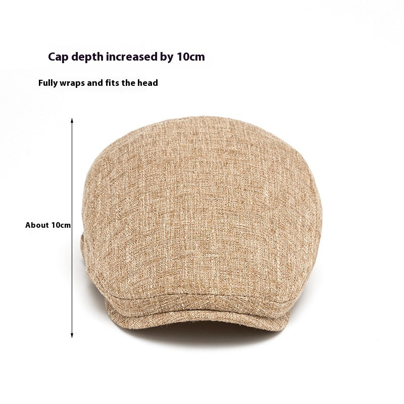 Breathable Cotton And Linen Beret Men's Retro Peaked Cap