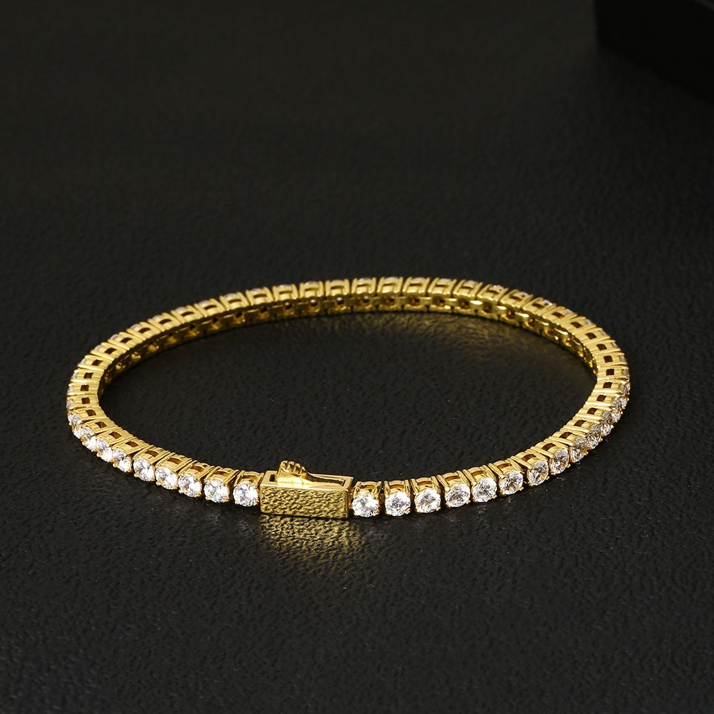 Full Rhinestone Zircon Tennis Chain Bracelet Color Retention