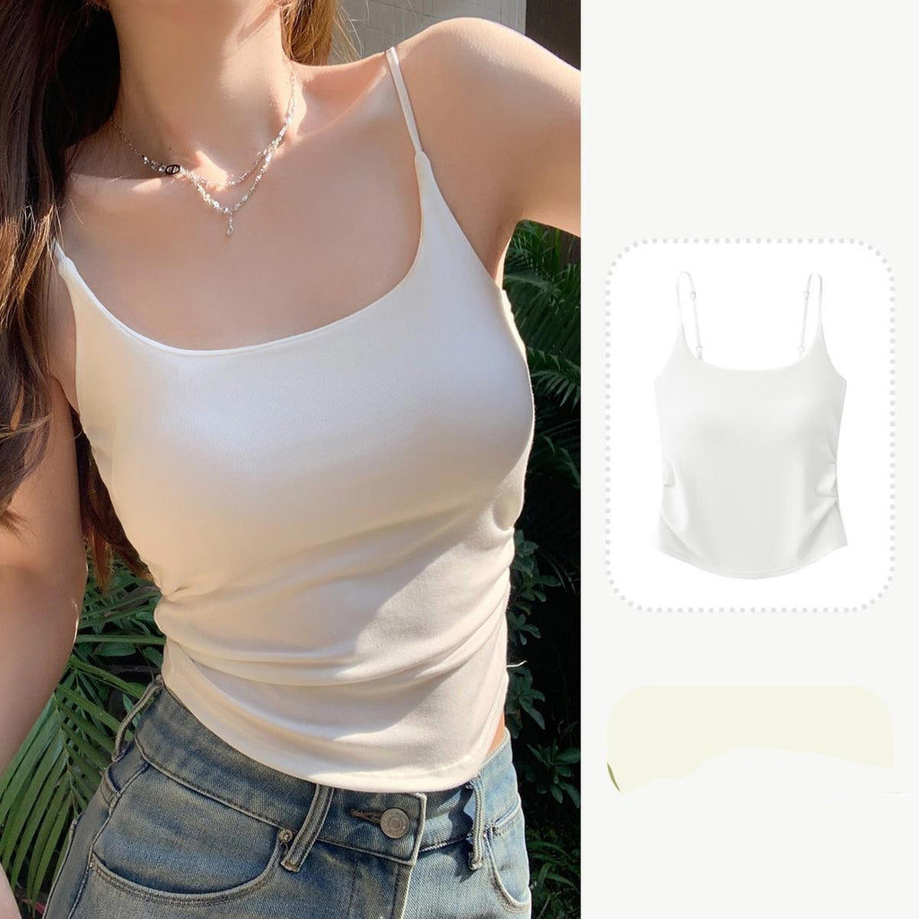 Pure Desire Style Pleated Suspender Vest For Women Outer Wear Inner Wear