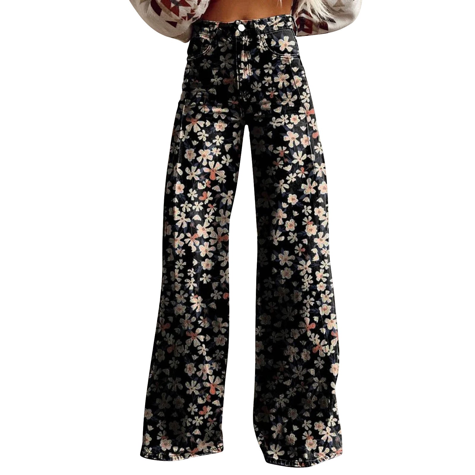 Trendy Flared Denim Jeans Made From Pure Cotton For Women