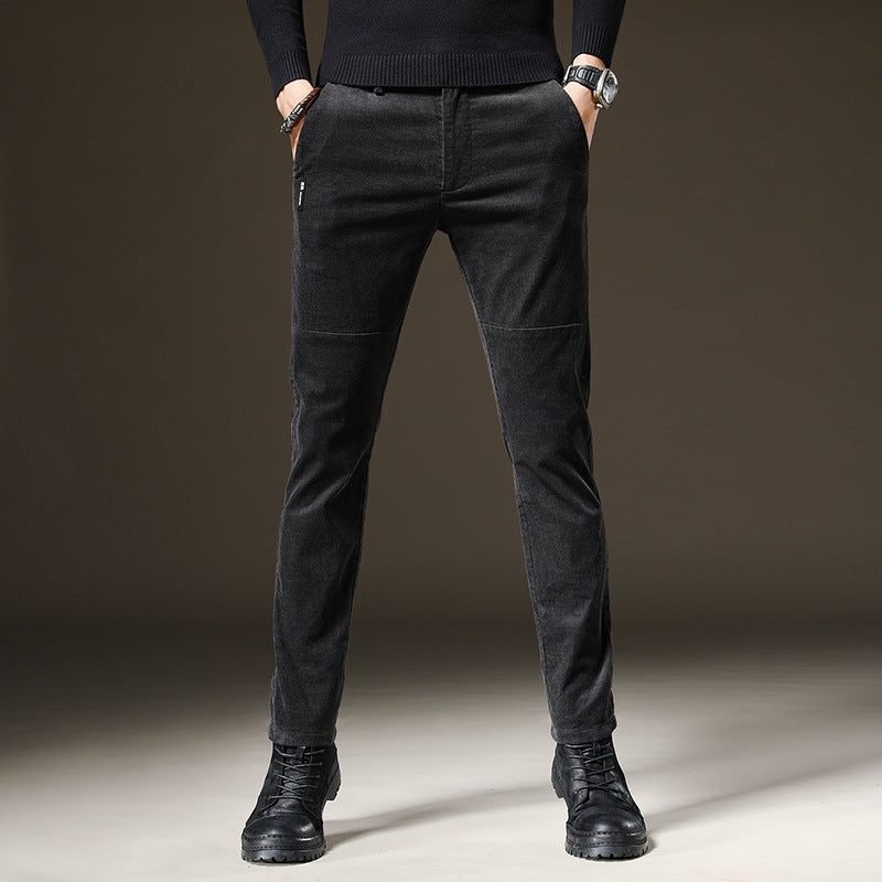 New Men's Spring And Autumn Business Trend Thick Straight Trousers