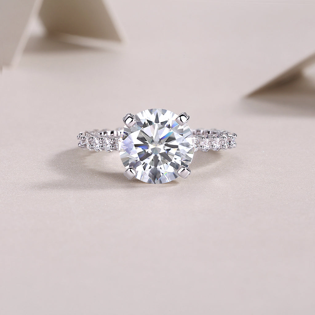 1Affectionate And Tender - A Fashionable And Luxurious Jewelry Piece Set With 5-carat Moissanite S925 Sterling Silver And Platinum-plated Diamond Prohibit TikTok sales