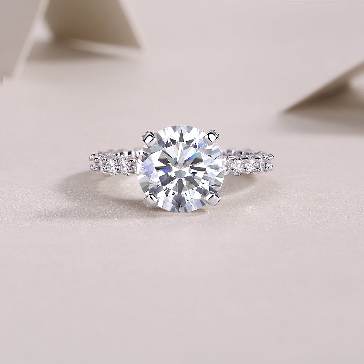 1Affectionate And Tender - A Fashionable And Luxurious Jewelry Piece Set With 5-carat Moissanite S925 Sterling Silver And Platinum-plated Diamond Prohibit TikTok sales