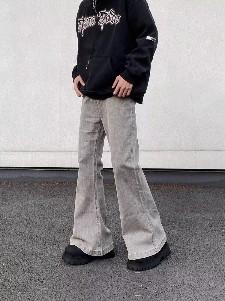 Distressed Yellow Mud American Casual High Street Jeans