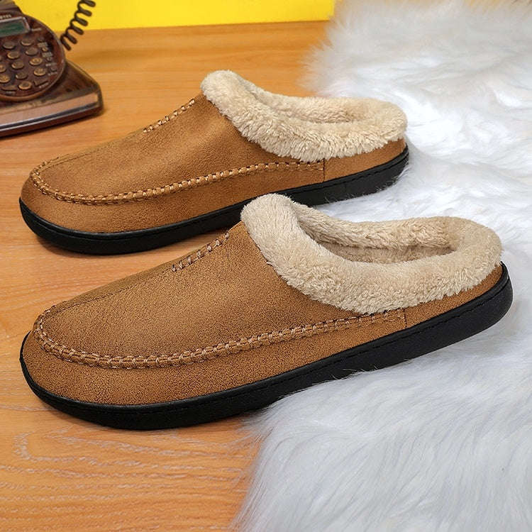 Indoor Warm Anti Slip And Plush Cotton Shoes For Men