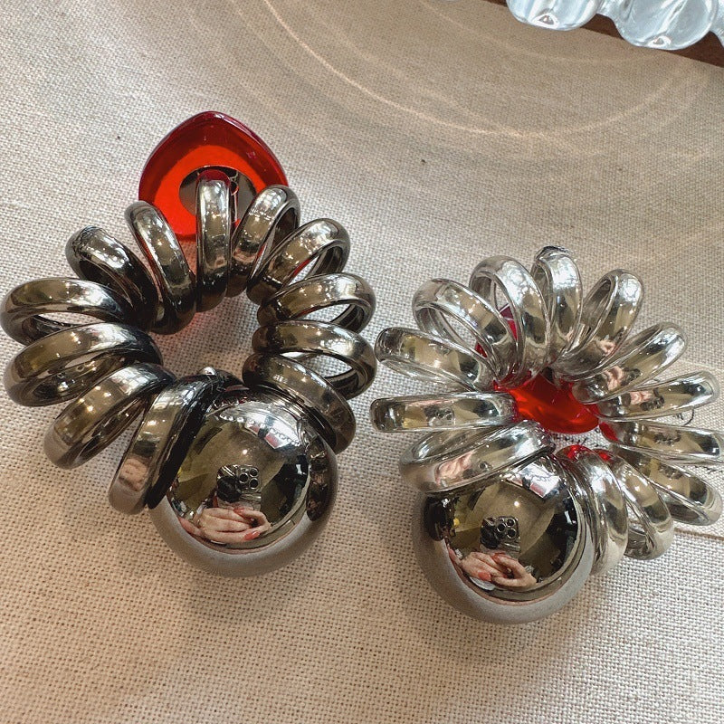 Simple Graceful Red Love Phone Line Hair Ring