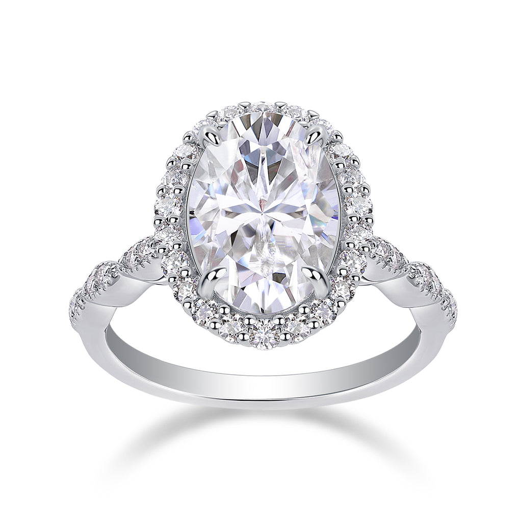 1Bright Moon - A Fashionable Diamond Jewelry Piece Set With Moissanite S925 Sterling Silver And Platinum-plated Diamond Ring Prohibit TikTok sales