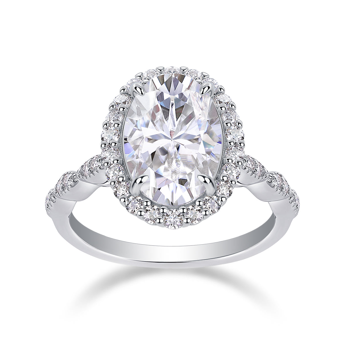 1Bright Moon - A Fashionable Diamond Jewelry Piece Set With Moissanite S925 Sterling Silver And Platinum-plated Diamond Ring Prohibit TikTok sales