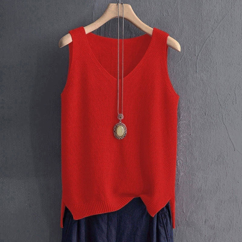 Loose Vest Women's Summer Knitted Bottoming Shirt T-shirt Inner Wear Blouse