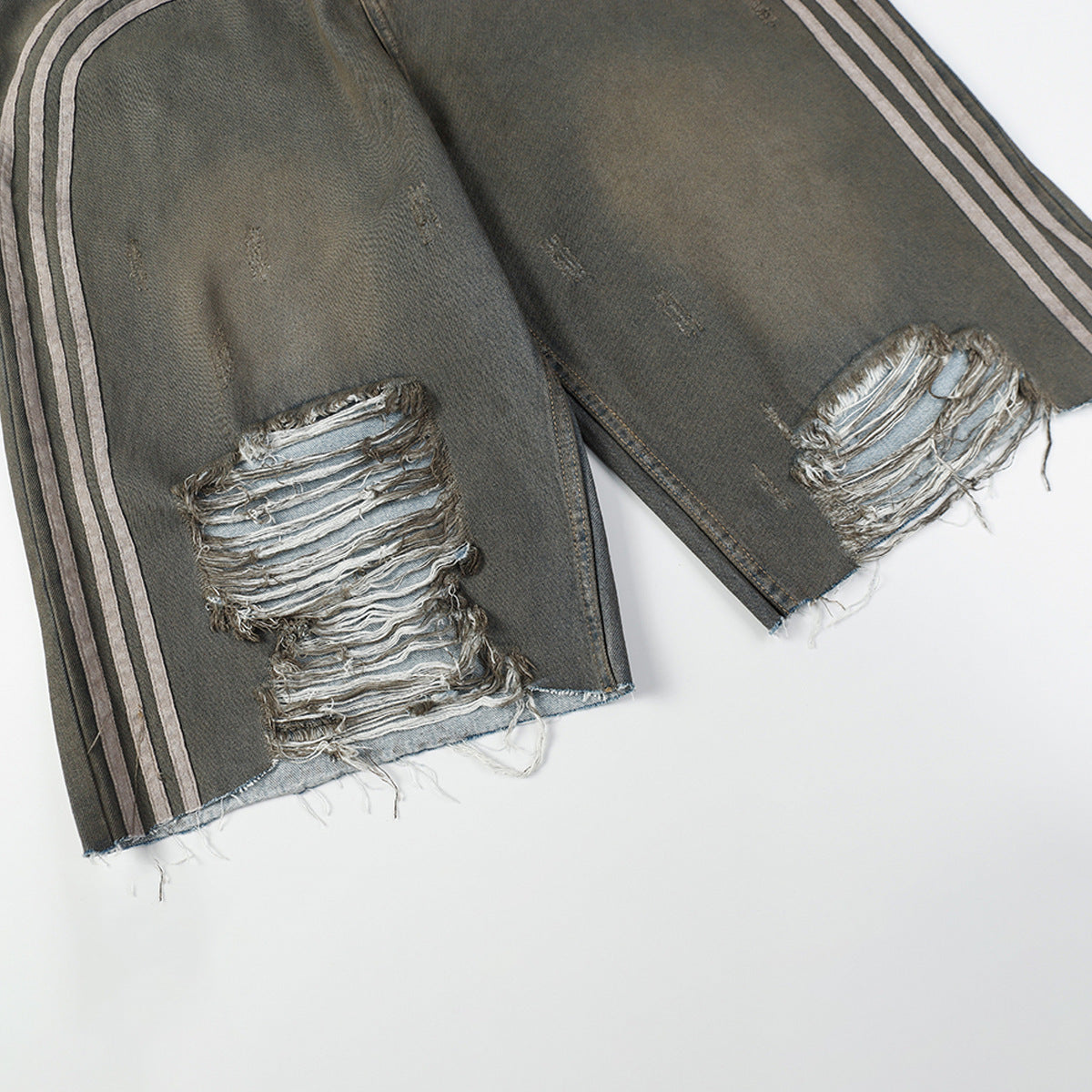 Retro Dirty Dyed Washed Denim Shorts Loose Straight