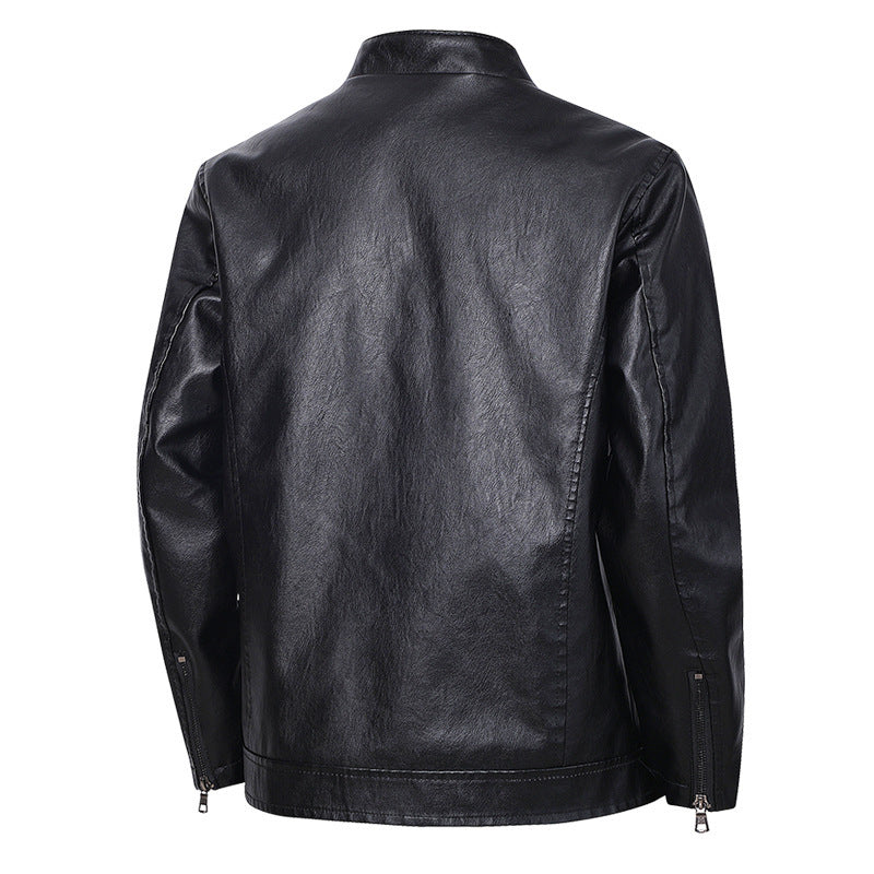 Slim-fit Leather Coat Men's Casual Jacket