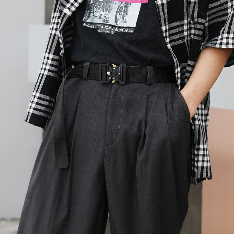 Men's Outdoor Nylon Elastic Buckle Belt Work Clothes Belt