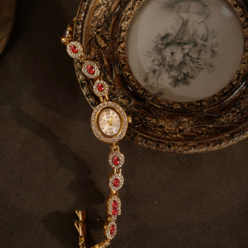 Women's Mid-ancient Oval Colorful Treasure Rainbow Light Luxury Watch