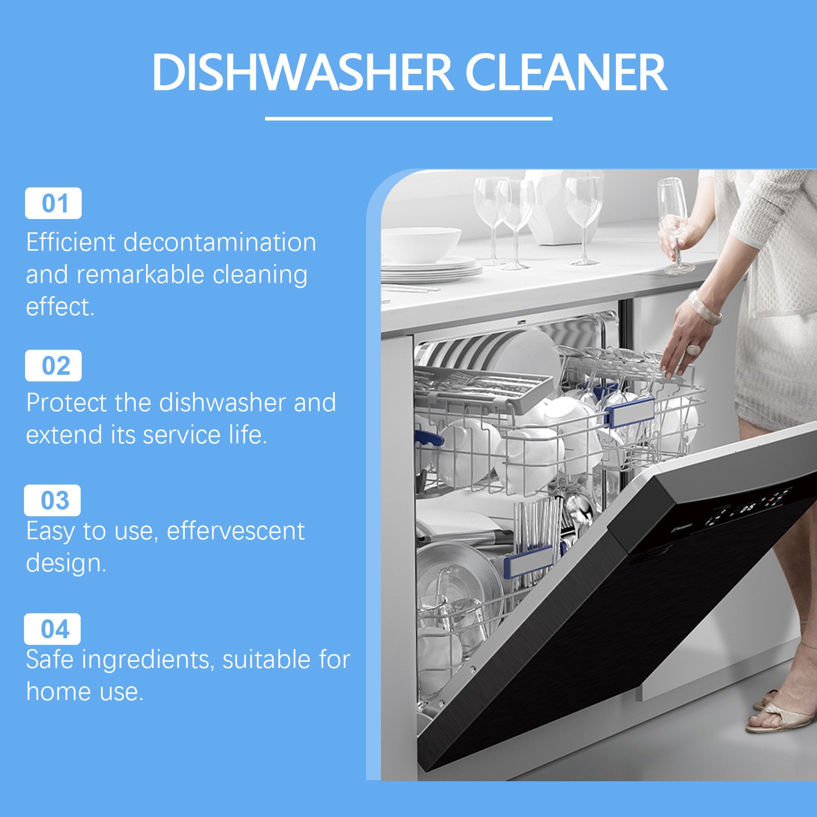 Remove Oil Stains And Scale Household Kitchen Dishwasher Cleaning Odor