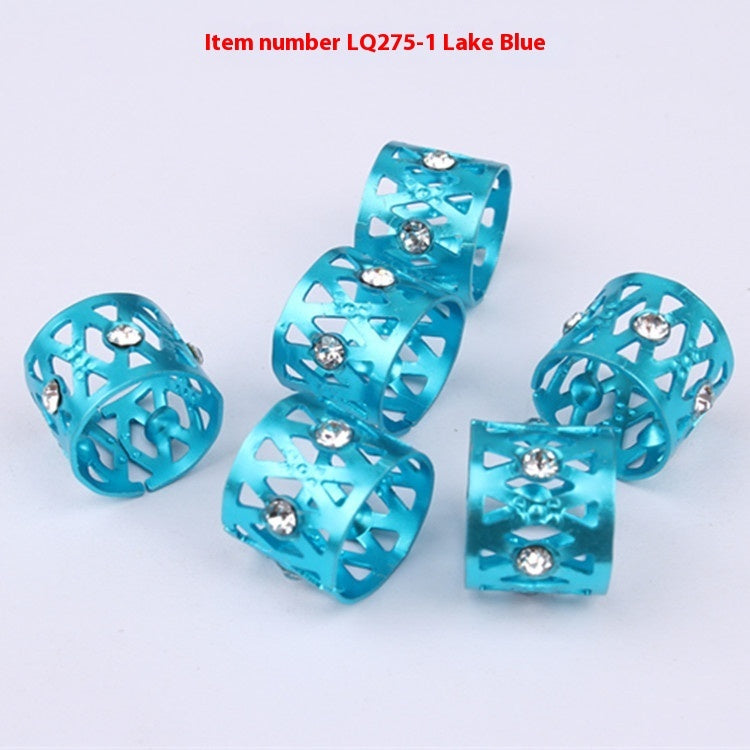 Wig Decoration Hollow Jeweled 7 Color Aluminum  Aluminum Headwear Hair Ring