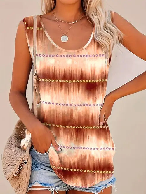 Women's Loose-Fit Digital-Print Tank Top