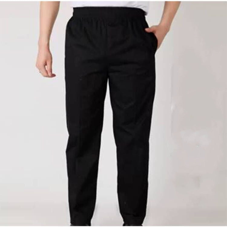 Kitchen Striped Chef's Pants And Dining Room Elastic Pants