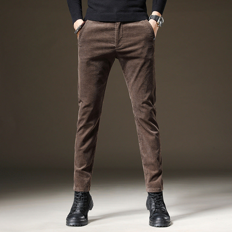 New Men's Spring And Autumn Business Trend Thick Straight Trousers