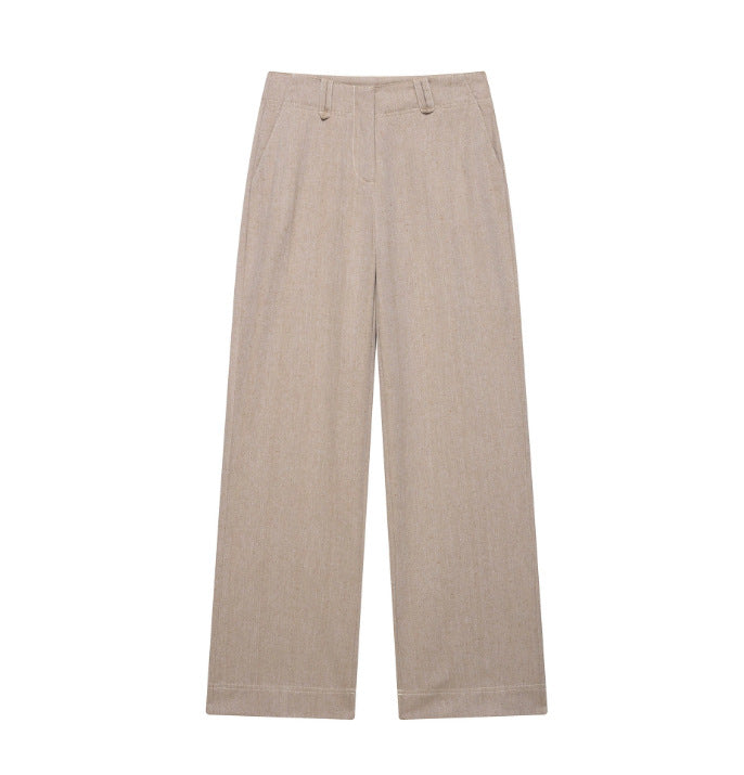 Herringbone Twill Short Coat Straight-leg Pants Fashion Suit