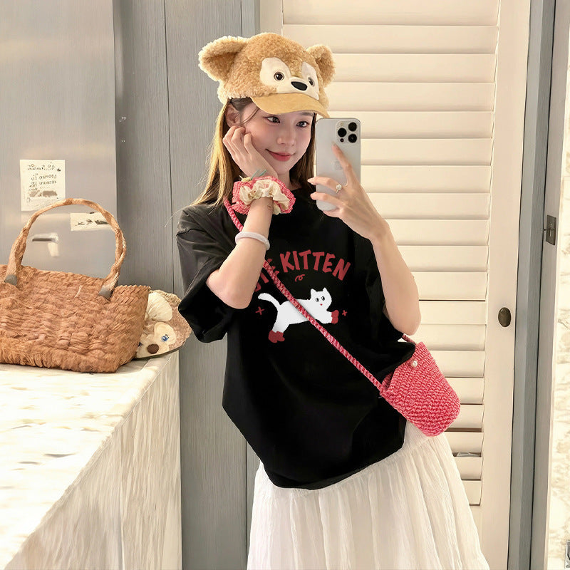Printed Loose Summer New Short-sleeved T-shirt For Women