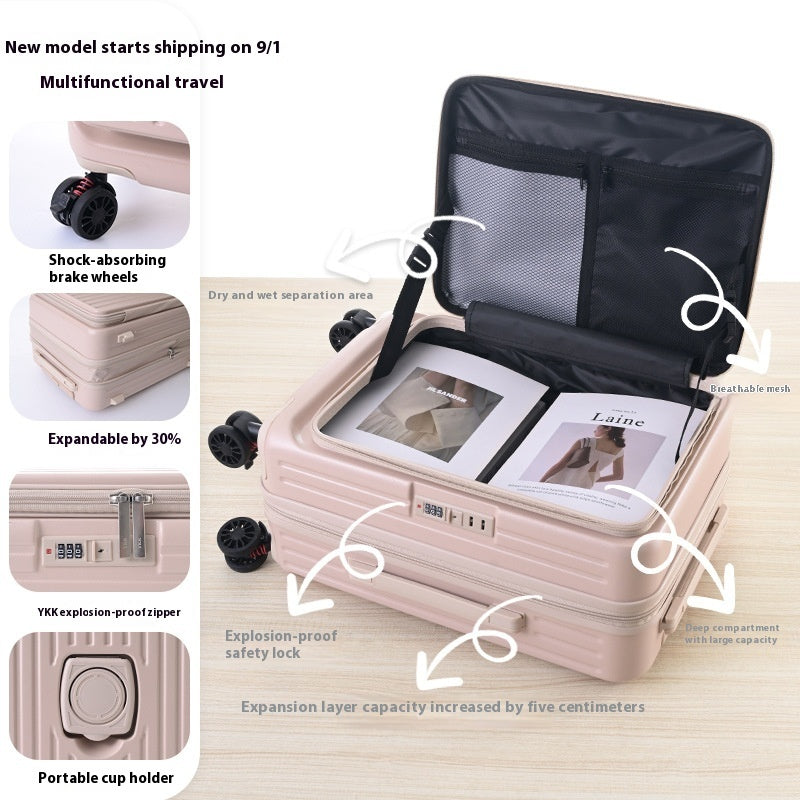 Three-piece Side Opening Expandable Large Capacity Suitcase