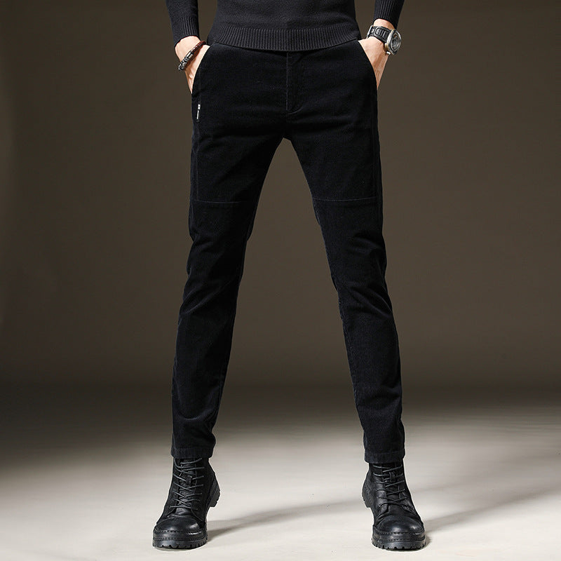 New Men's Spring And Autumn Business Trend Thick Straight Trousers