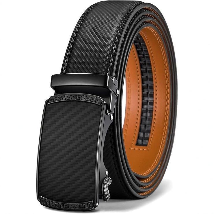 Men's Leather Belt Versatile Cowhide Automatic Buckle
