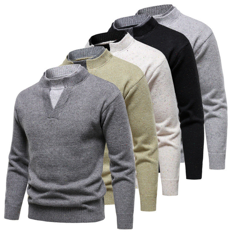 American Retro Fake Two-piece V-neck Dotted Sweater