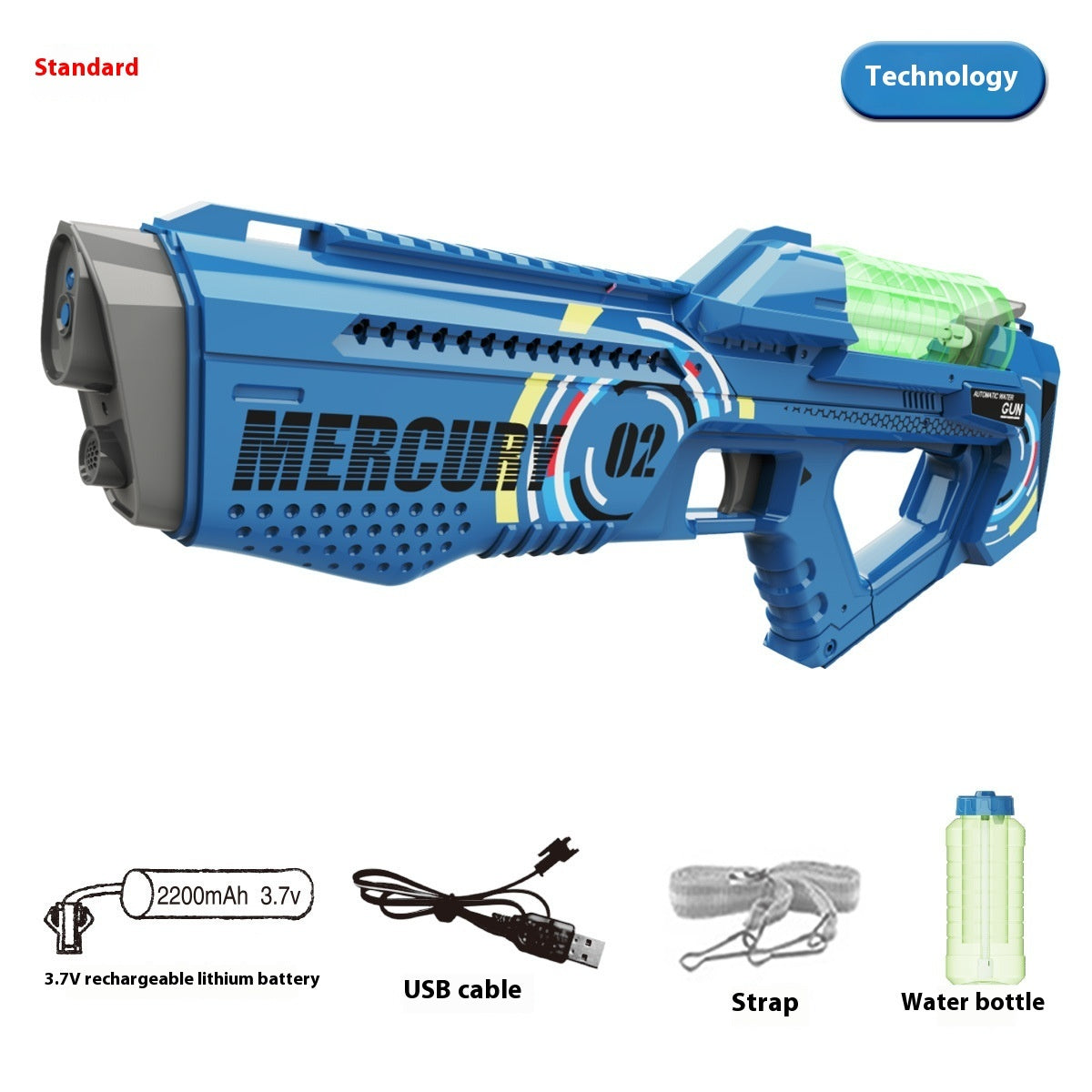 Mercury M2 Electric Automatic Continuous Hair Space Water Gun