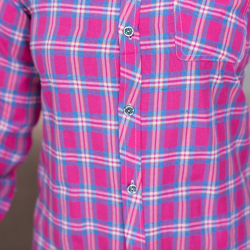 Middle-aged And Elderly Women's Loose Long-sleeved Slim-fit Plaid Shirt