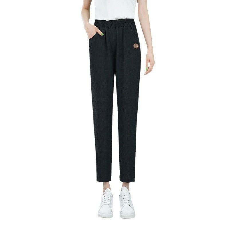 Women's Slim All-matching Straight Thin Cropped Pants