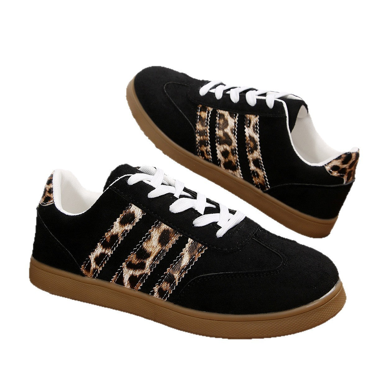 Vintage Leopard Print Versatile Women's Casual Shoes