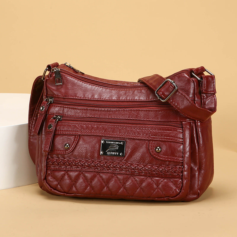 New Fashion Wash Soft Leather Shoulder Bag