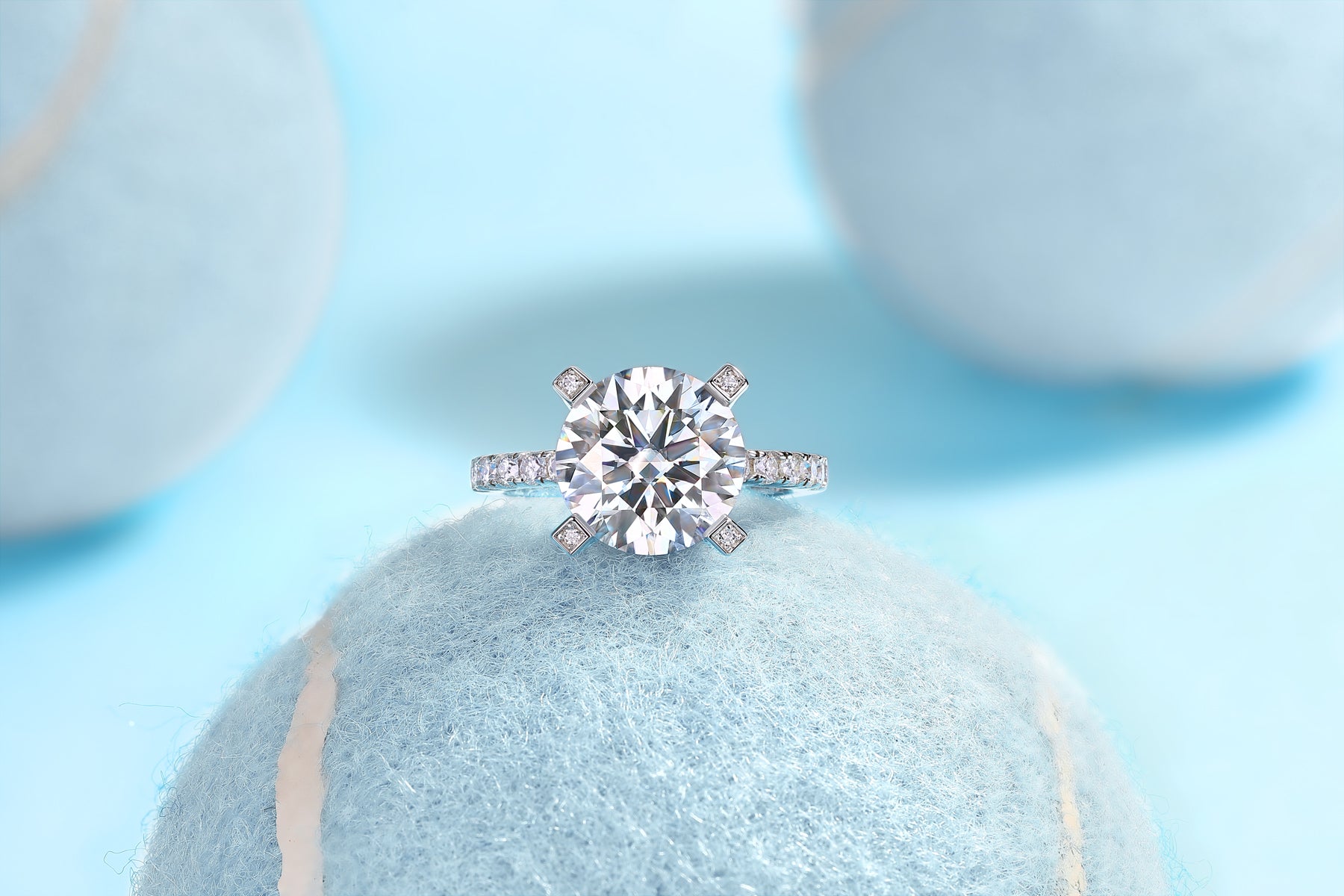 1Radiant - A Fashionable And Luxurious Jewelry Piece Set With 5-carat Moissanite S925 Sterling Silver And Platinum-plated Diamond Prohibit TikTok sales