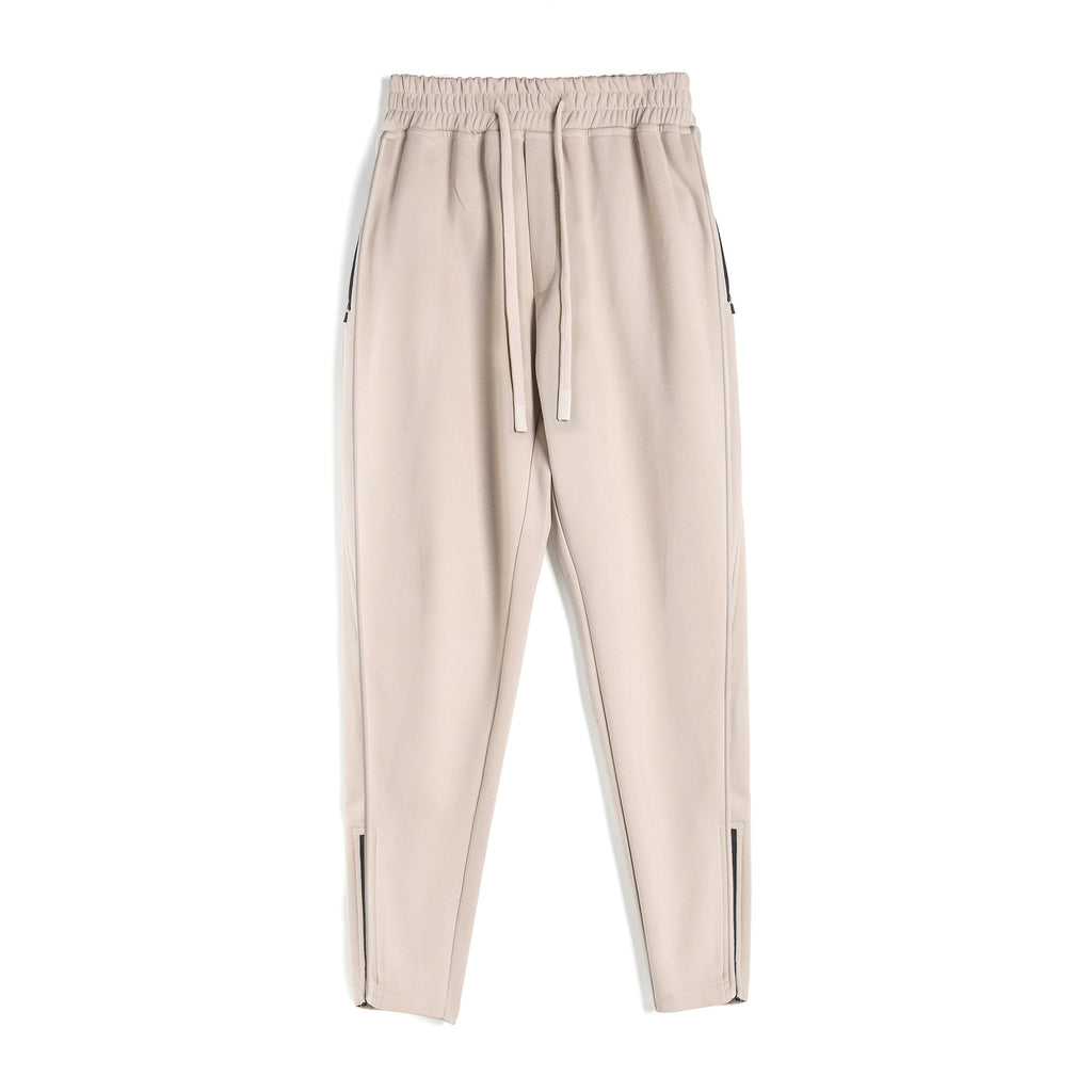 Slim Fit Leg Opening Zipper Ankle Banded Pants