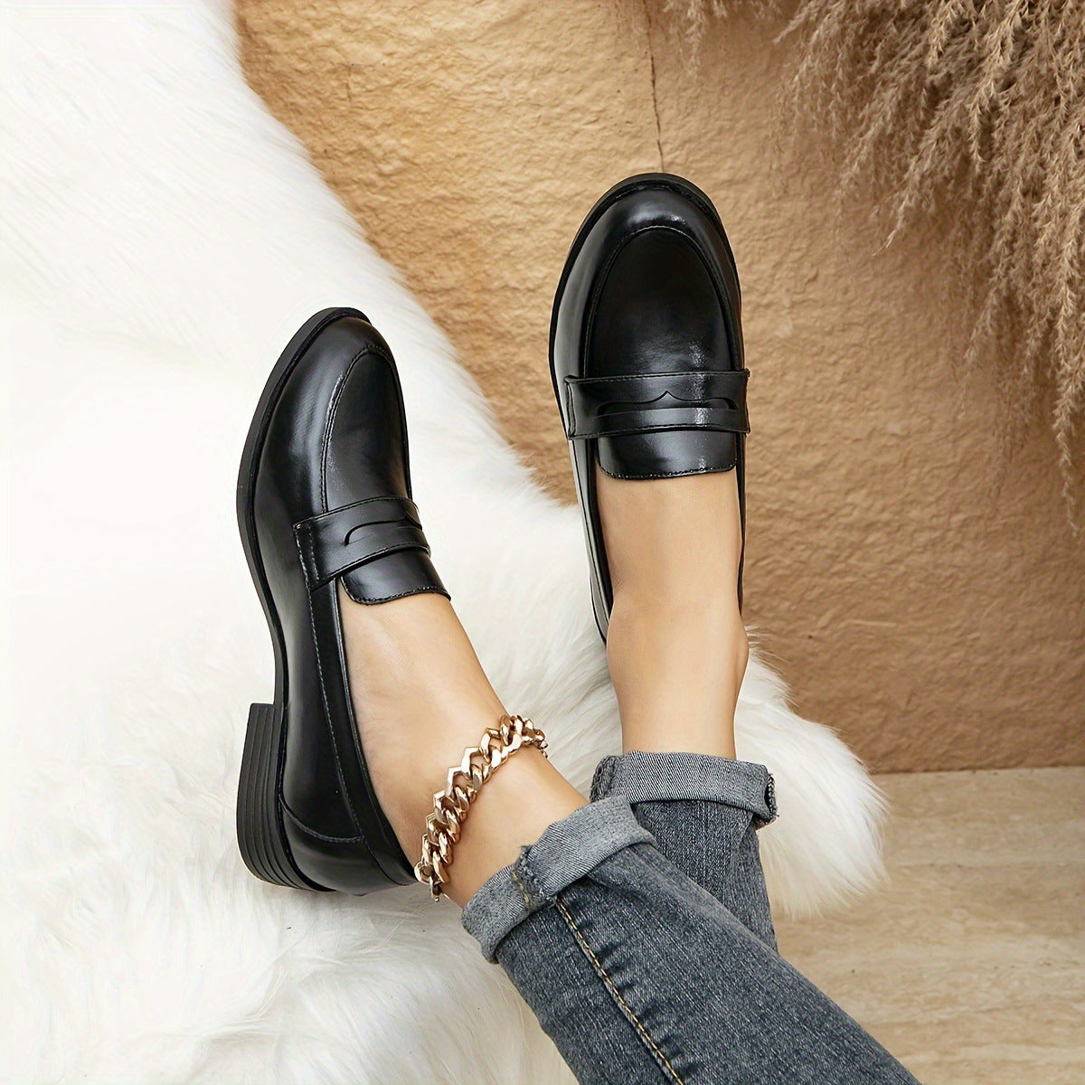 Fashion Polyurethane Loafers Shoes