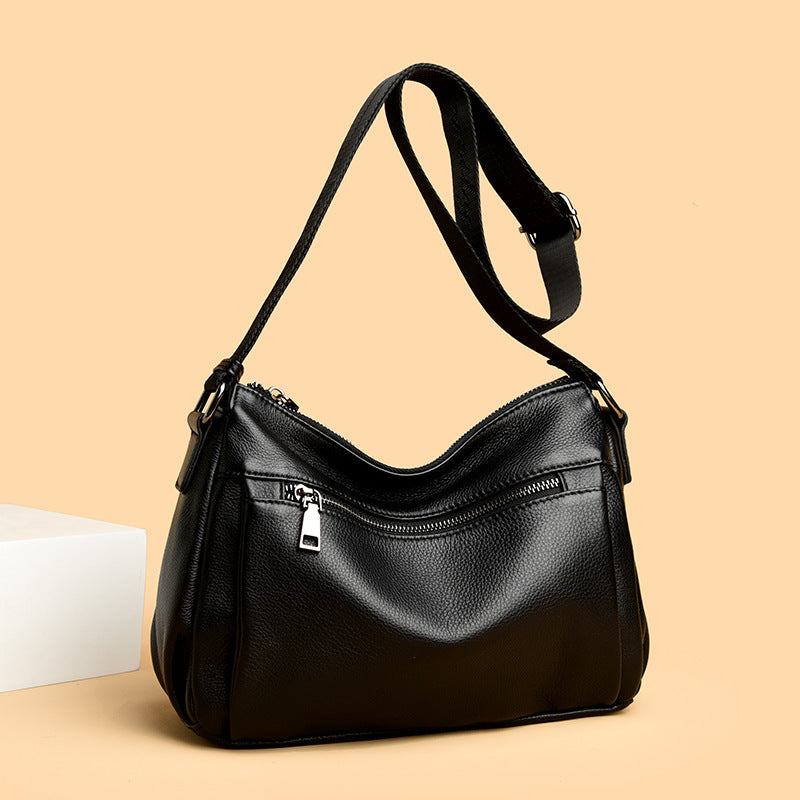 Women's Large Capacity Top Layer Leather One-shoulder Crossbody Bag