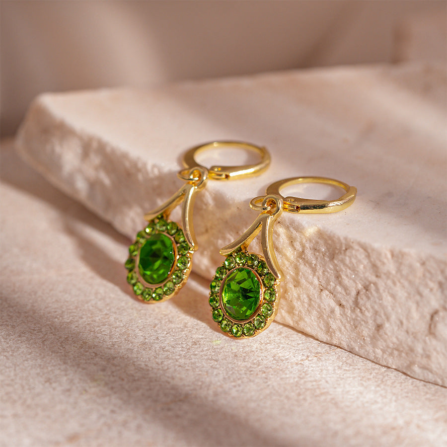 Retro Minority Diamond Round Geometric Ear Clip Earrings Fashion