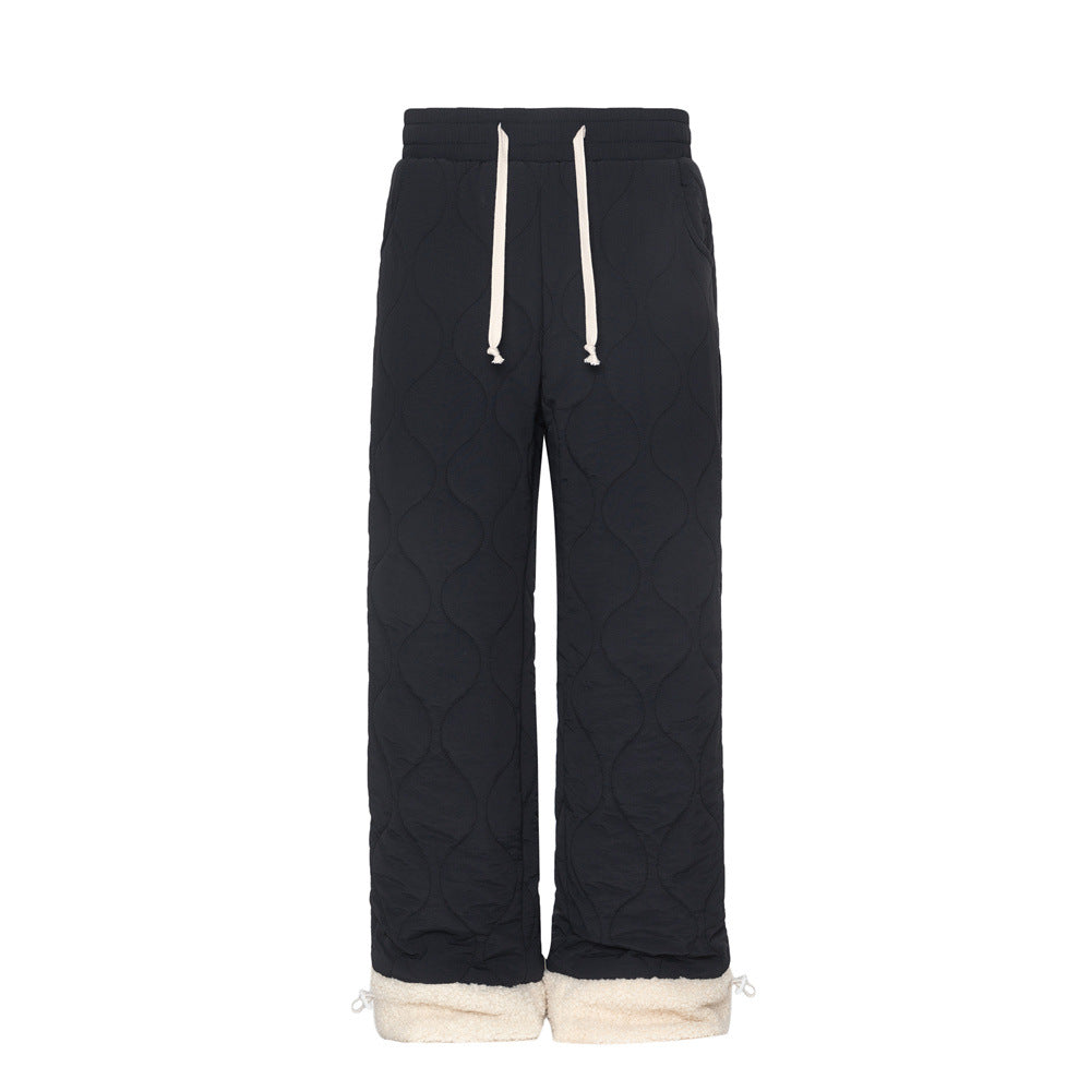 Men's Color Matching Trousers Drawstring Casual Pants