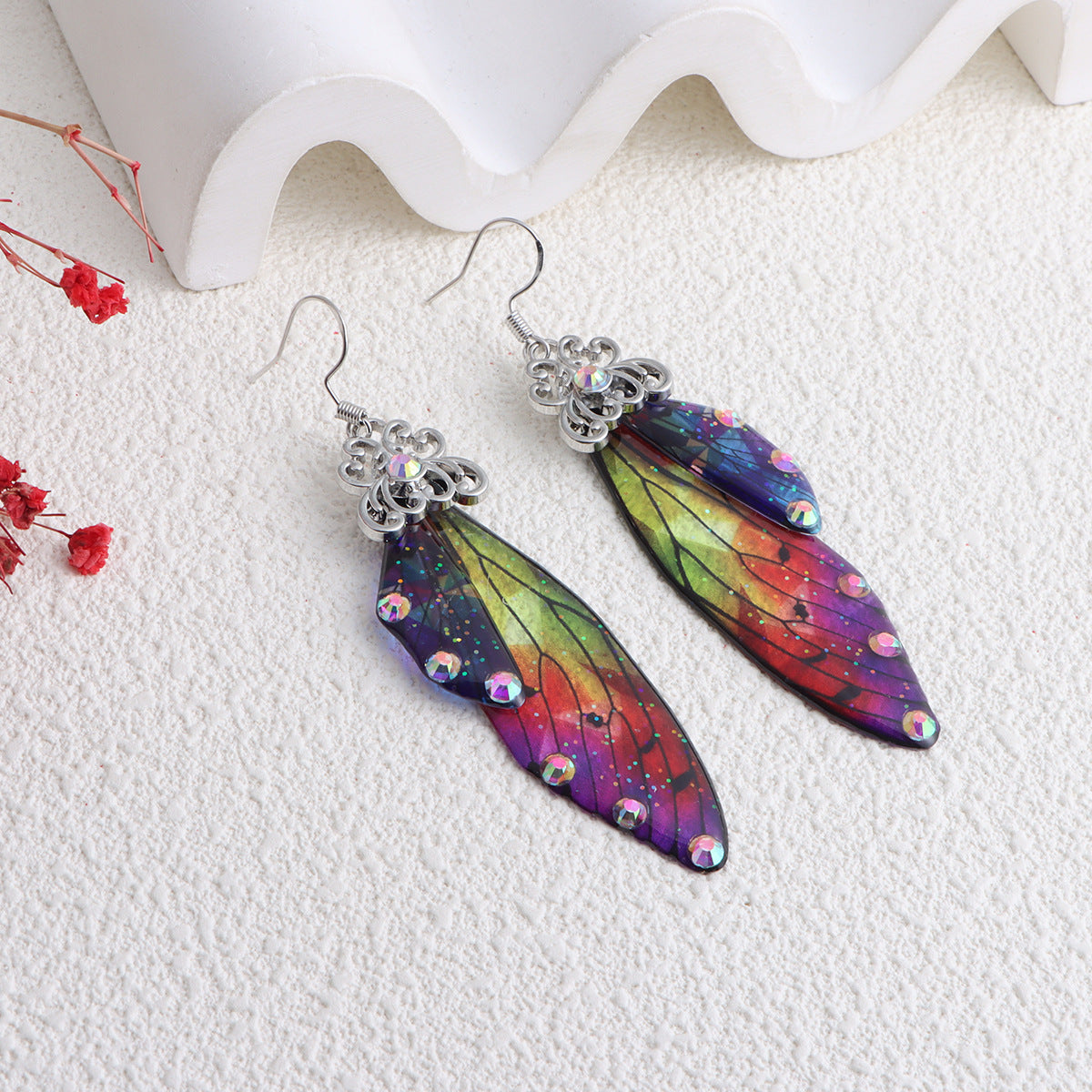 Misty Rain In Southern Personalized Design Simulation Cicada Wings Earrings
