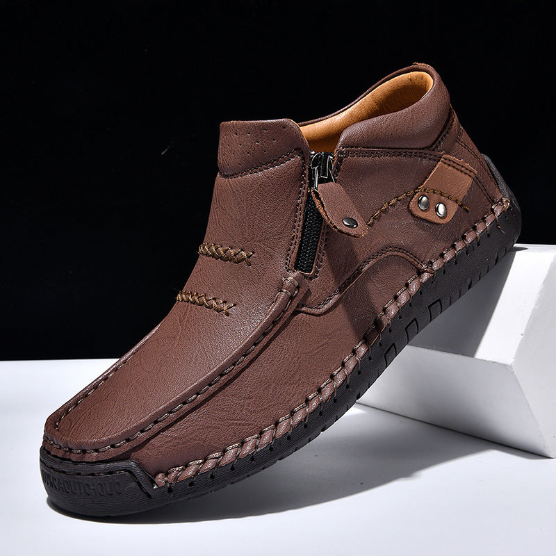 Plus Size Men's Outdoor Casual Shoes Slip-on Flat Bottom