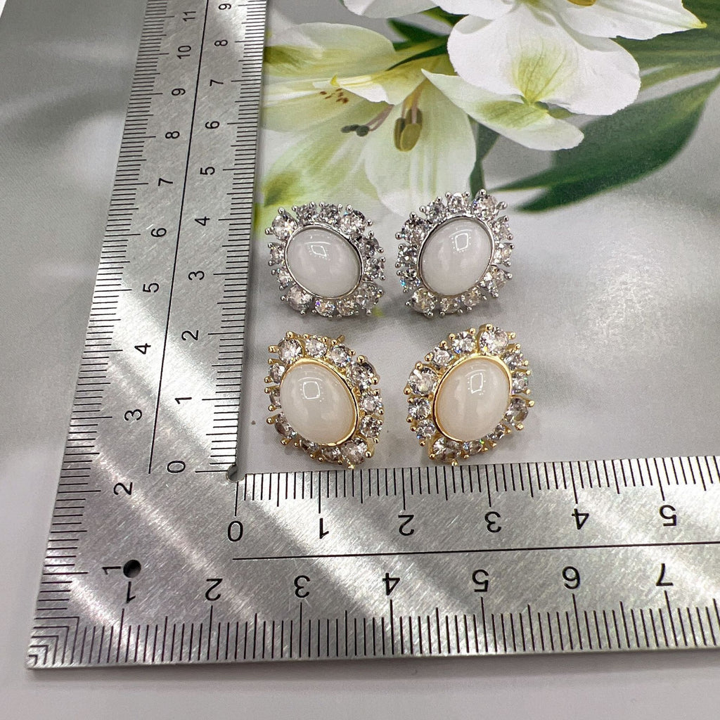 Trendy Fashion Commuter High-grade Affordable Luxury Style French Glass Cat Eye Earrings